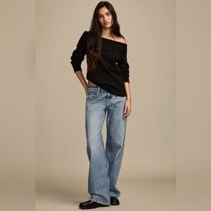 Lucky Brand Women's Lucky Legend Mini Bows Baggy Wide Leg Jeans 8 29/A NWT